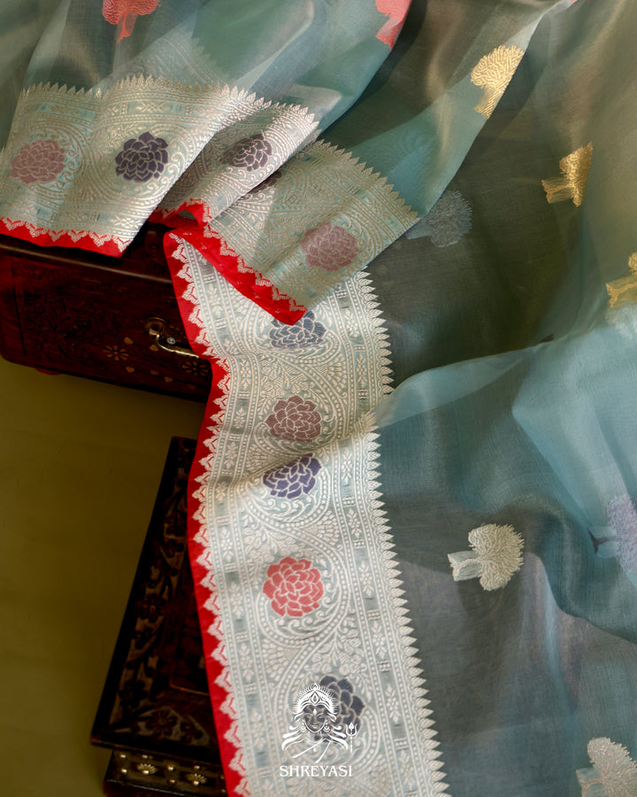 Banarasi Ektara Kora Silk Saree