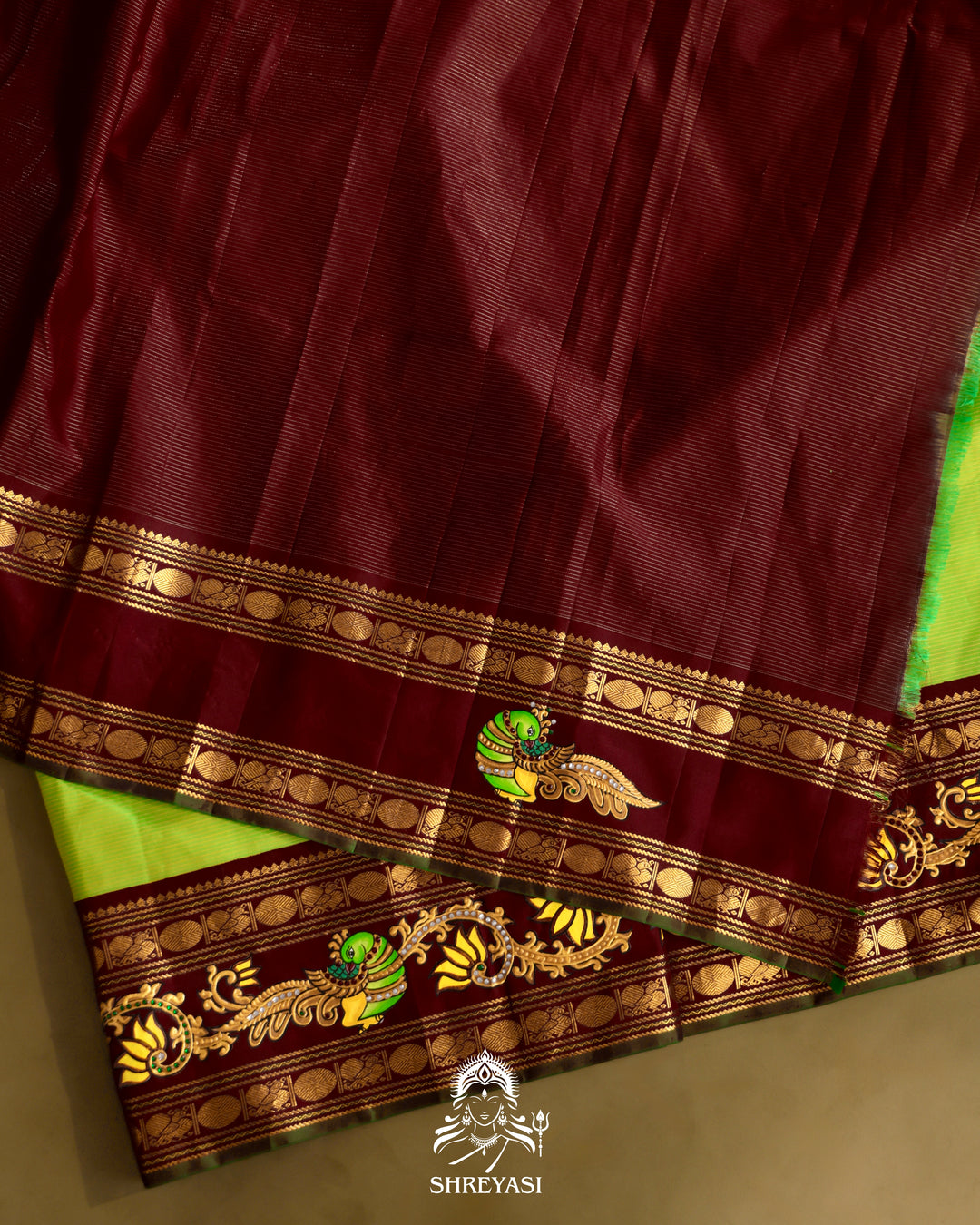 Kanjivaram Silk Saree with Tanjore Artwork