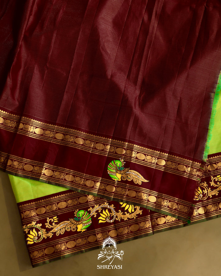 Kanjivaram Silk Saree with Tanjore Artwork
