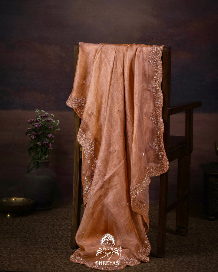 Handloom Pure Tissue Kota Saree with Hand Embroidered Borders