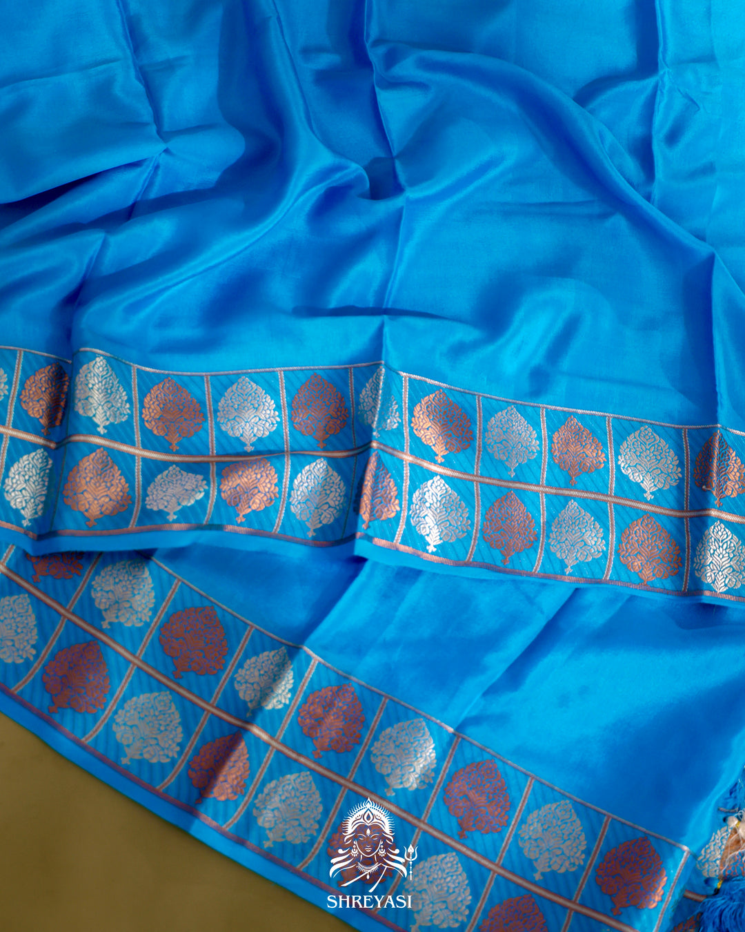 Mysore Silk Saree with Embroidered Floral Silk Blouse