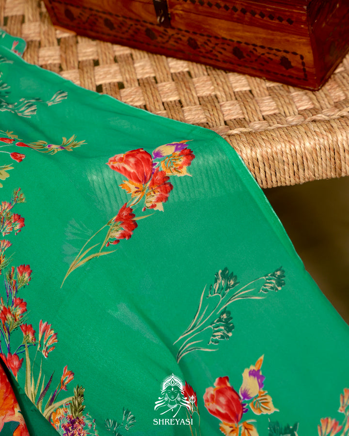 Floral Georgette Saree