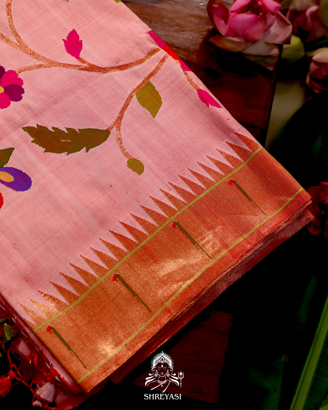All-Over Paithani Silk Saree with Zari Pallu