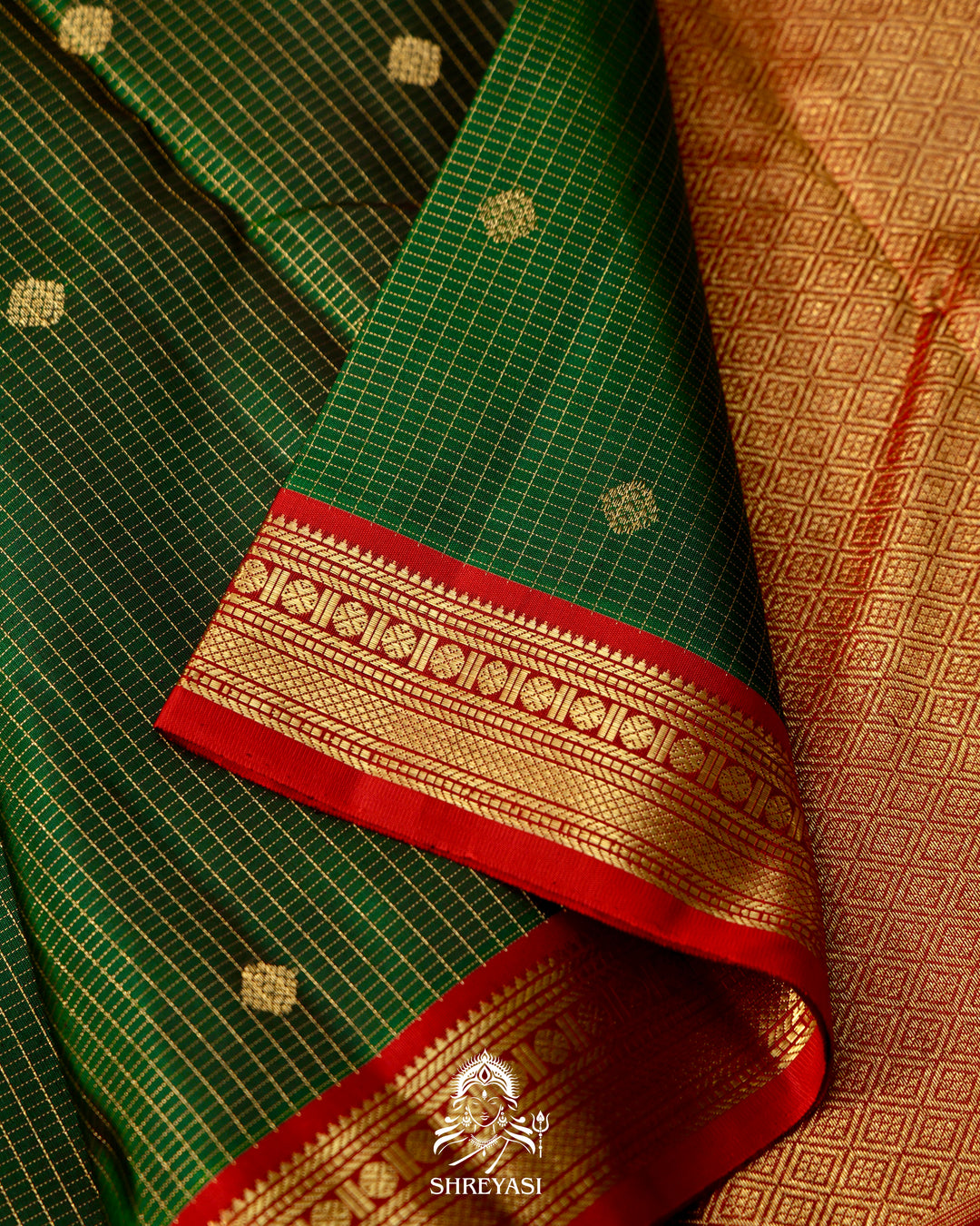 Kanjivaram Silk Saree with Real Zari and Vairoosi Weaving