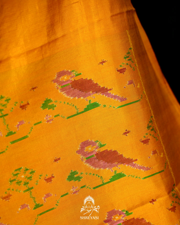 Handloom Pure Pochampally Ikkat Silk Saree with Digital Print