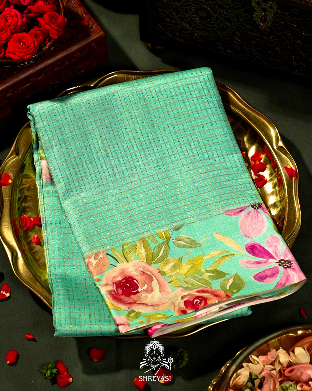 Handloom Pure Desi Tussar Silk Saree with Digital Floral Print