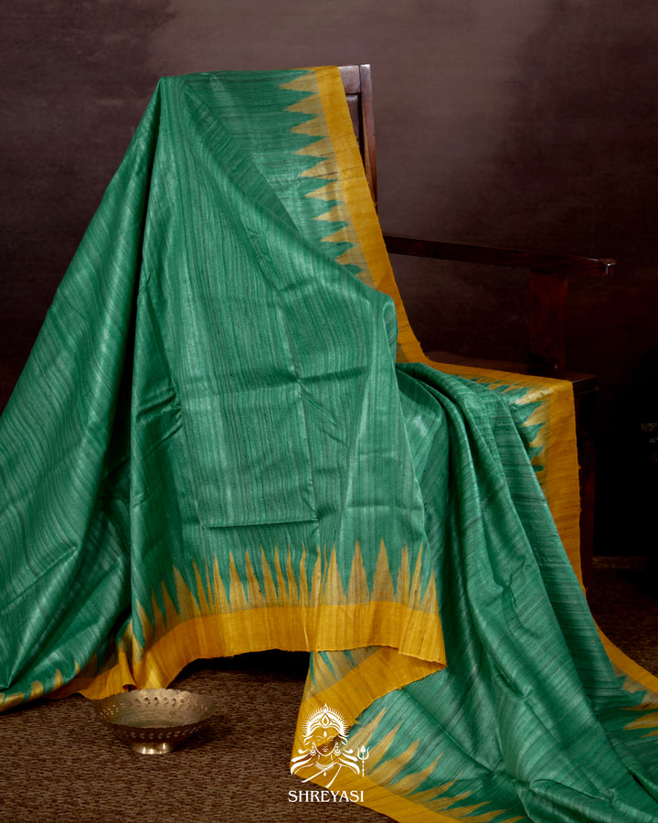 Handloom Pure Gopalpur Tussar Silk Saree with Ikat Pallu