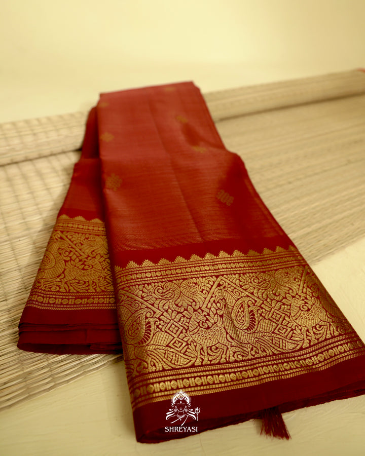 Handloom Kanjivaram Silk Saree with Real Zari