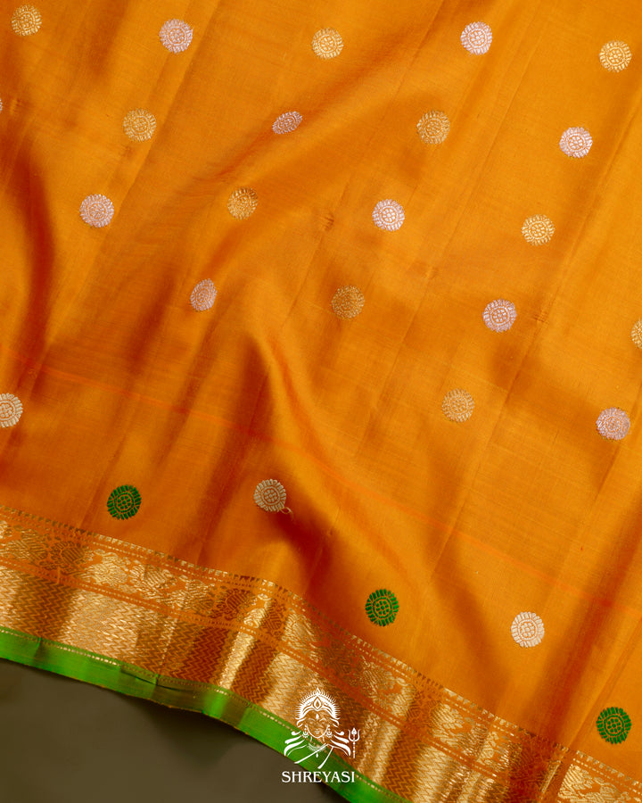 Handloom Pure Gadwal Silk Saree
in Kuttu Weaving and Rich Zari Pallu