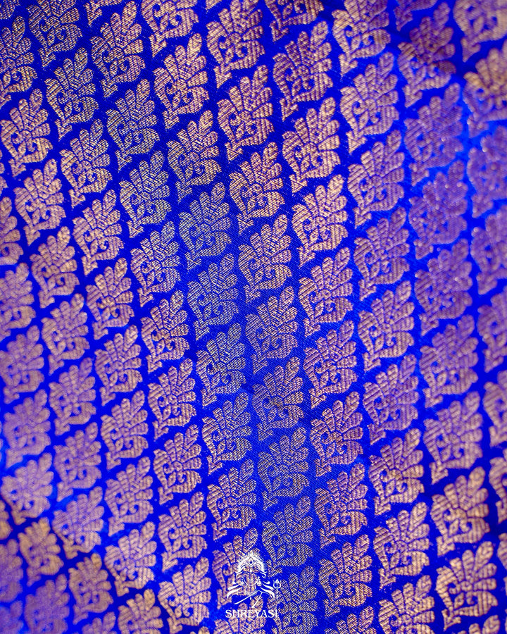 Handloom Pure Kanjivaram Silk Saree in Royal Blue