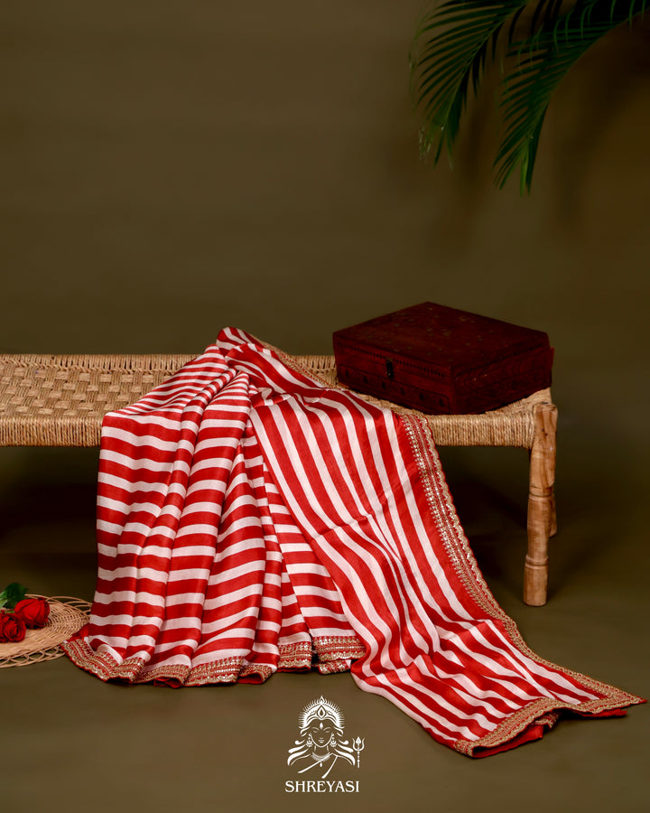 Chiffon Georgette Saree with Embroidered Borders and Designer Blouse