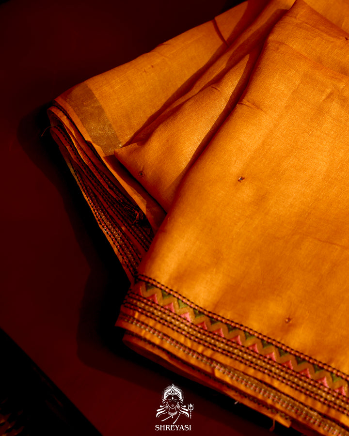 Tussar Silk Saree with Kantha Embroidery