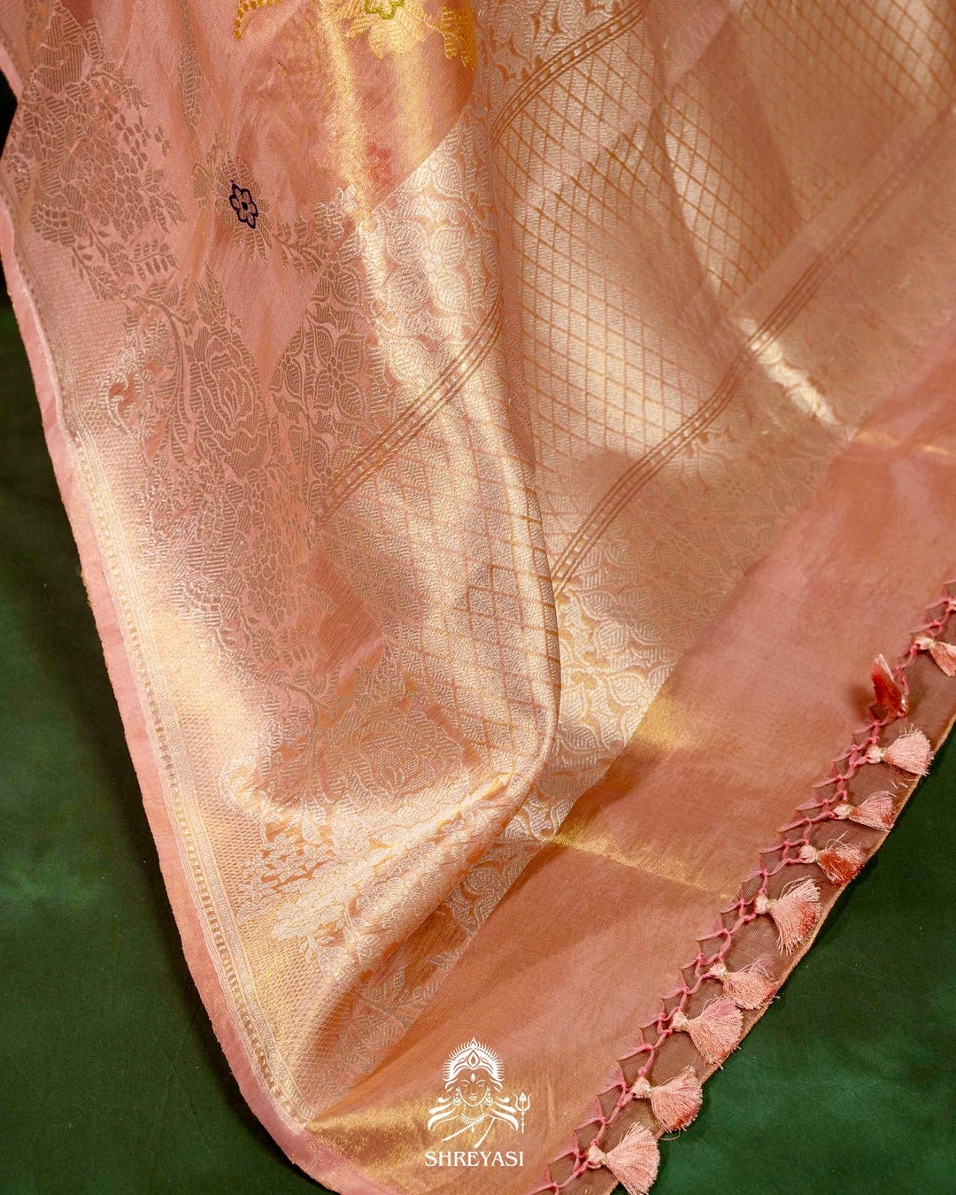 Banarasi Ektara Kora Tissue Silk Saree with Embroidered Blouse