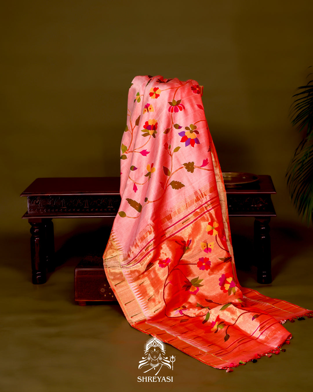 All-Over Paithani Silk Saree with Zari Pallu