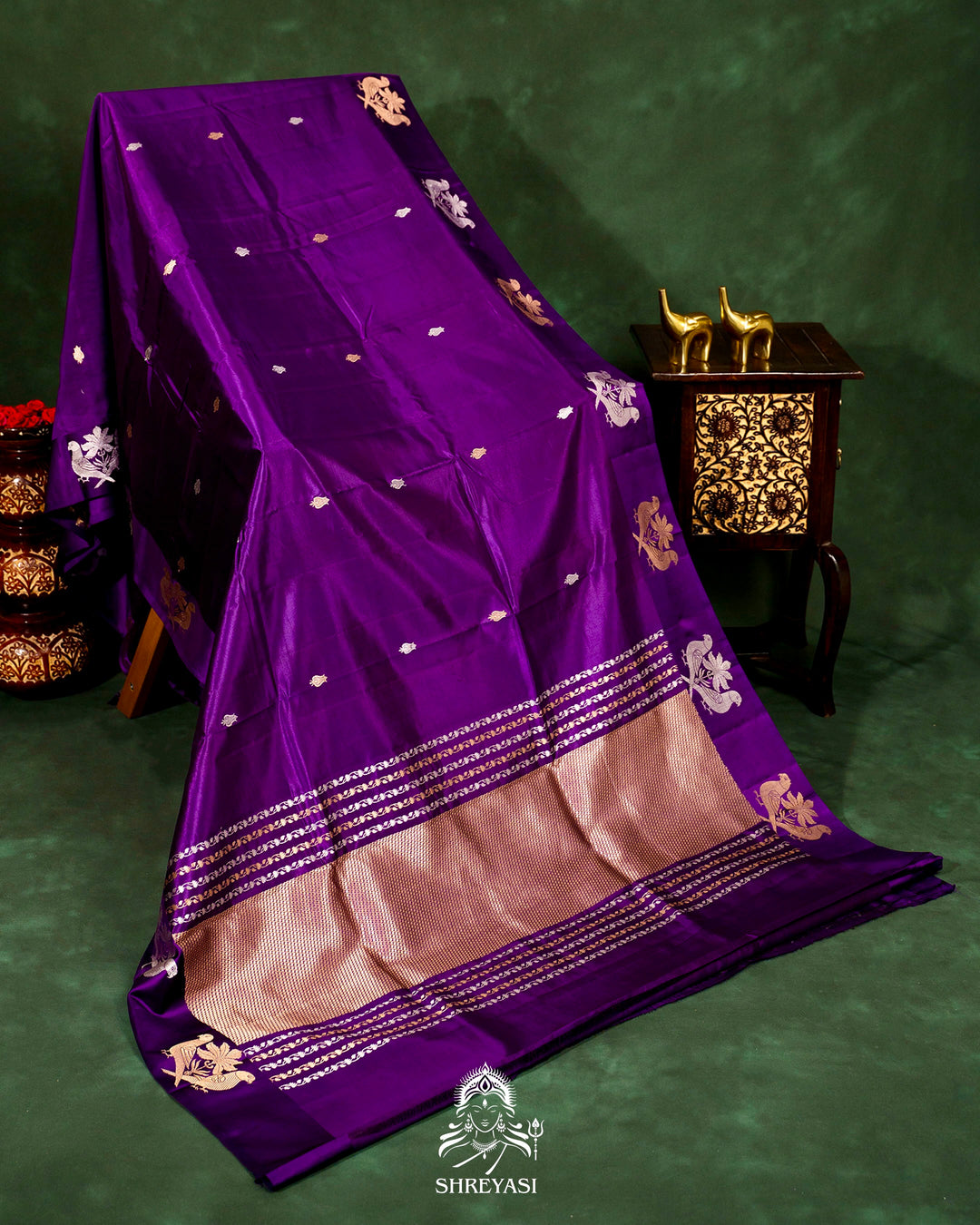 Pure Banarasi Soft Silk Saree with Mashru Border