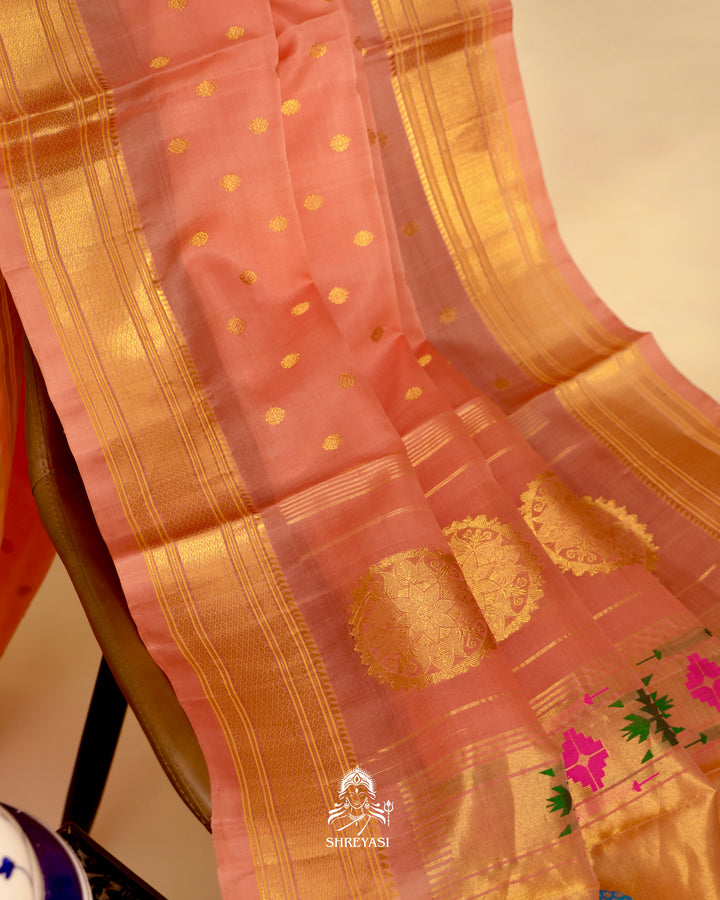 Paithani Gadwal Silk Saree with Paithani Border and Pallu