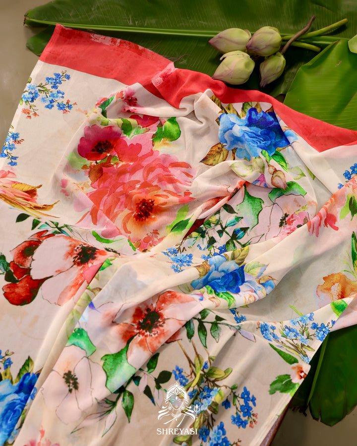Floral Georgette Saree