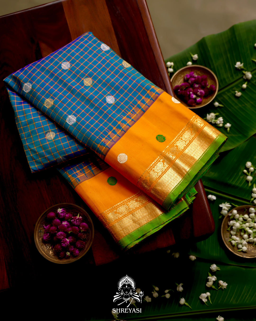 Handloom Pure Gadwal Silk Saree
in Kuttu Weaving and Rich Zari Pallu
