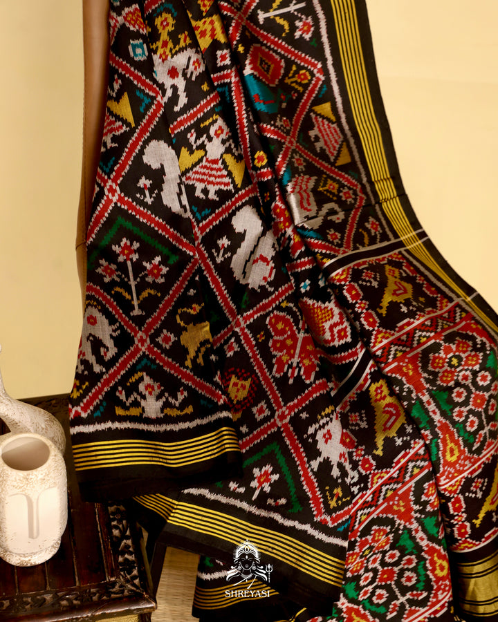 Rajkot Single Ikat Patola Silk Saree