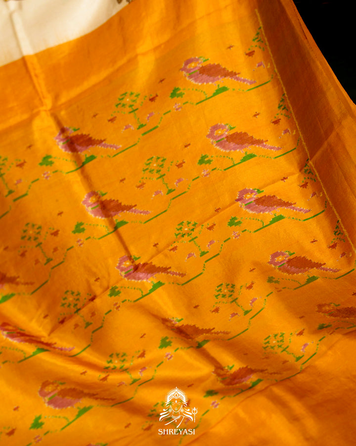Handloom Pure Pochampally Ikkat Silk Saree with Digital Print