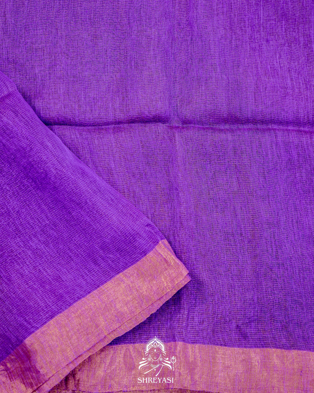 Handloom Silk Linen Jamdani Saree with Tissue Paithani Pallu
