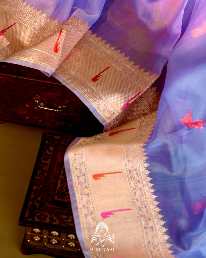 Banarasi Ektara Kora Silk Saree