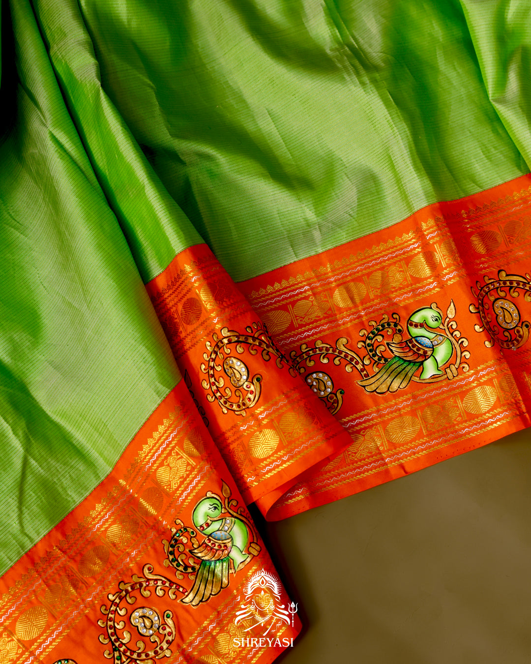 Kanjivaram Silk Saree with Tanjore Artwork