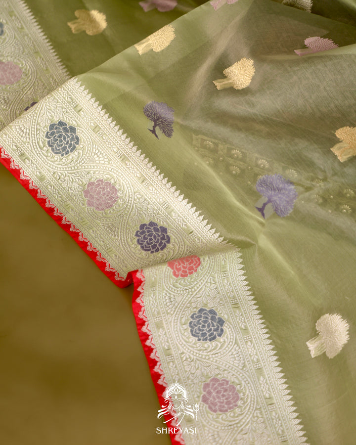 Banarasi Ektara Kora Silk Saree