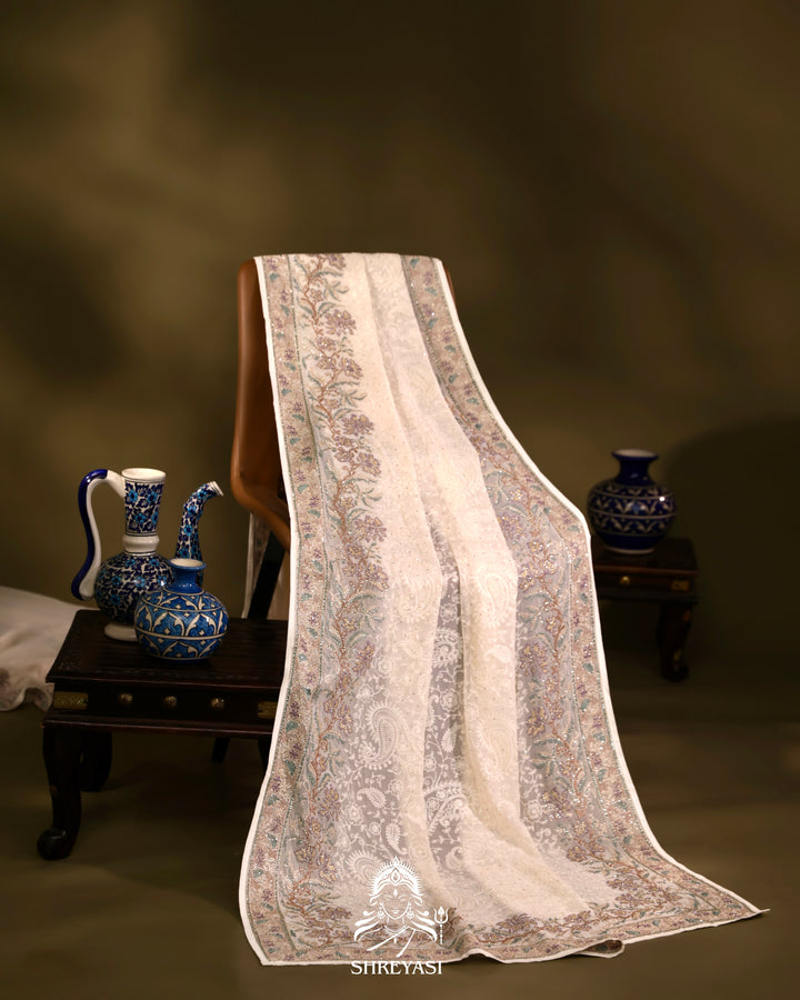 Georgette Saree with Thread Embroidery