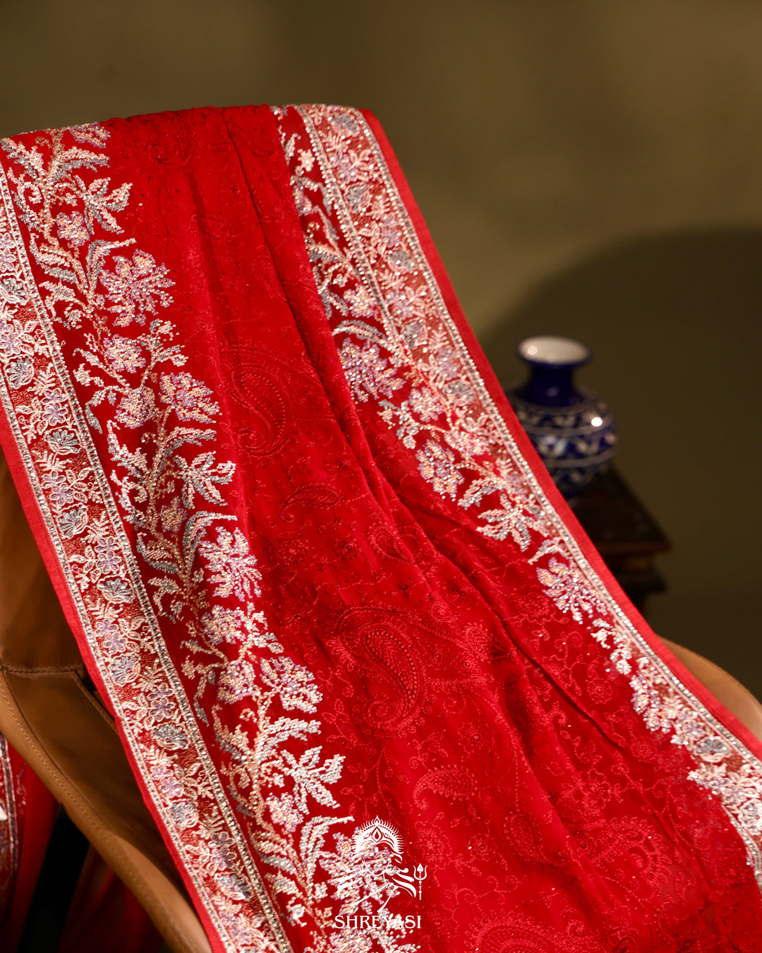 Georgette Saree with Thread Embroidery
