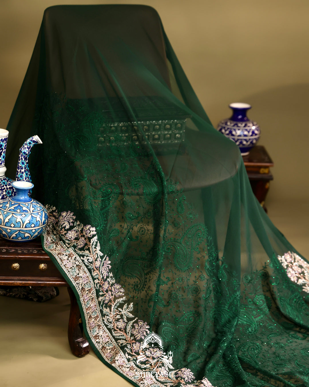 Georgette Saree with Thread Embroidery