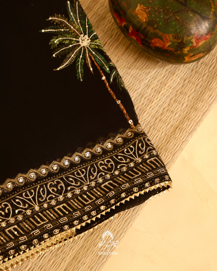 Embroidered Georgette Saree