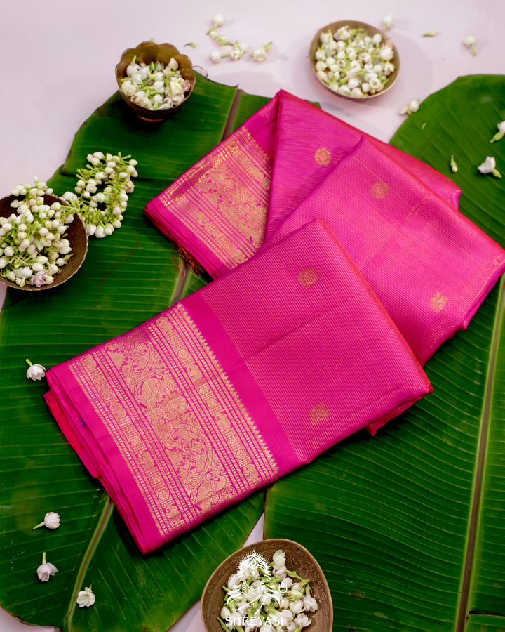 Handloom Kanjivaram Silk Saree with Real Zari