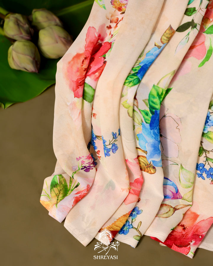 Floral Georgette Saree