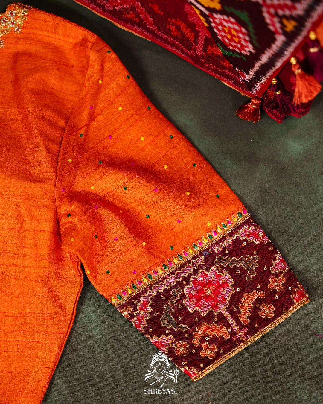 Pure Mysore Silk Saree with Handloom Rajkot Patola Borders