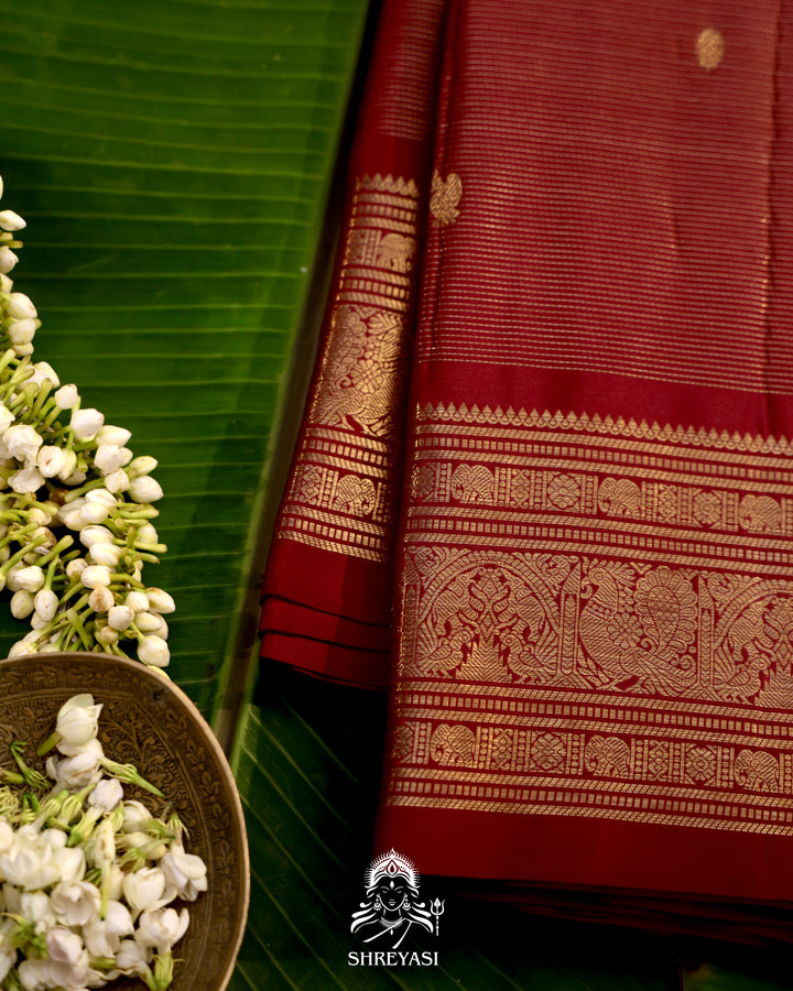 Handloom Kanjivaram Silk Saree with Real Zari