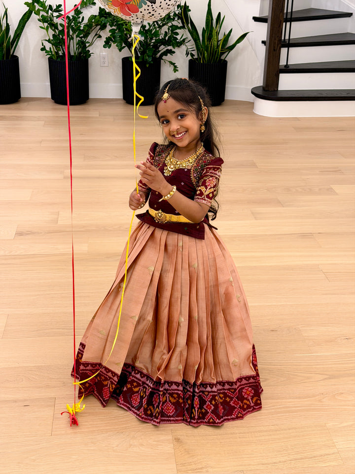 Pure Silk Lehenga with Handwoven Rajkot Patola Borders