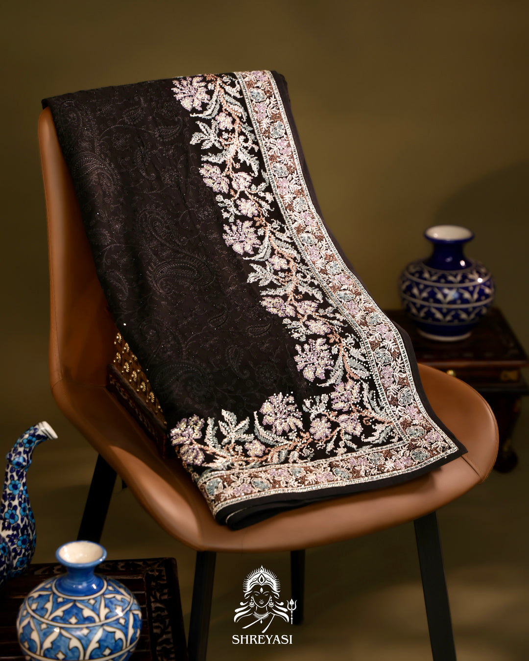 Georgette Saree with Thread Embroidery