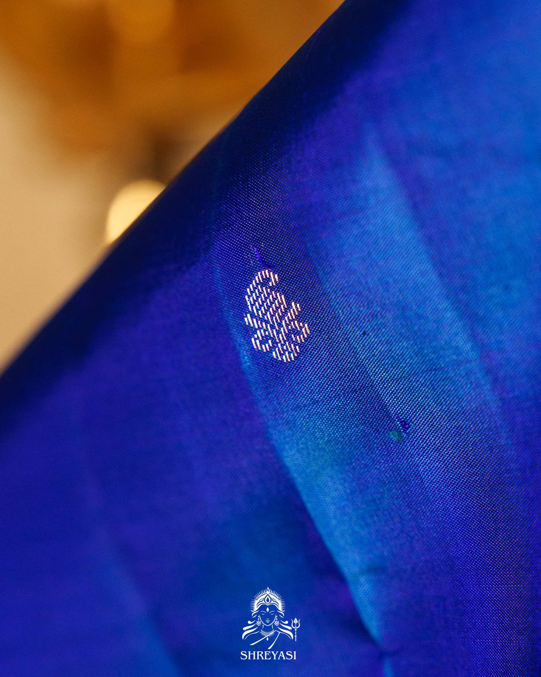 Handloom Pure Kanjivaram Silk Saree in MS Blue with Classic Vintage Borders
