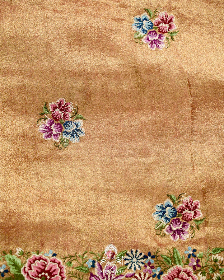 Banarasi Tissue Silk Saree with Petit Point Embroidery