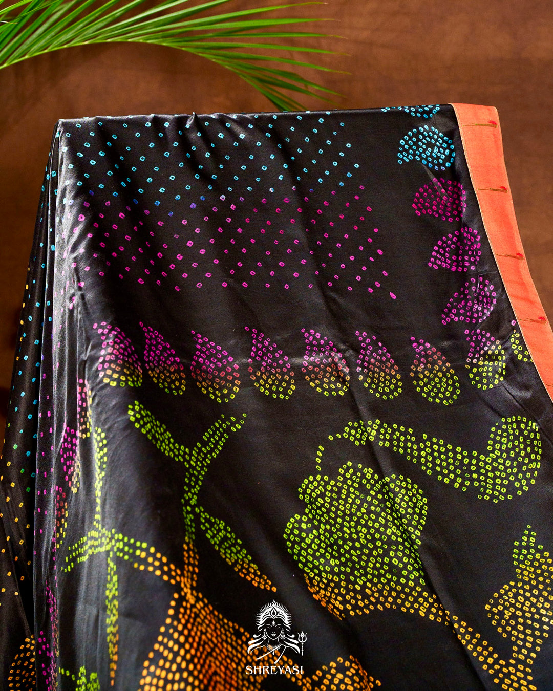Handloom Pure Gaji Silk Bandhej Saree with Pure Paithani Border