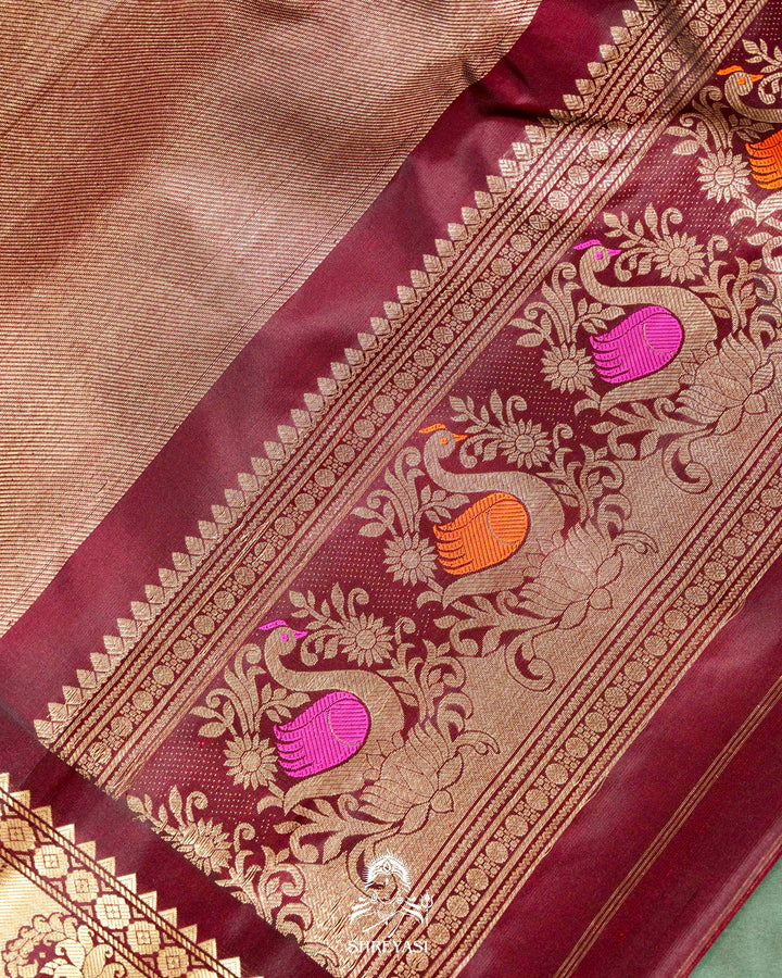 Handloom Pure Gadwal Silk Saree with Kuttu Borders, Rich Zari Weaving & Full Bhuti Blouse