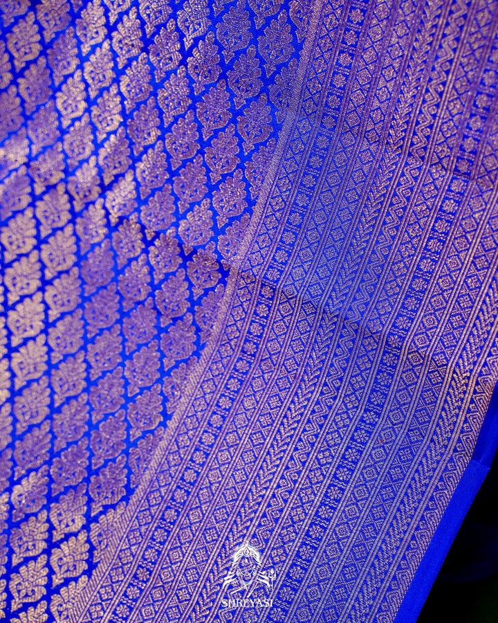 Handloom Pure Kanjivaram Silk Saree in Royal Blue