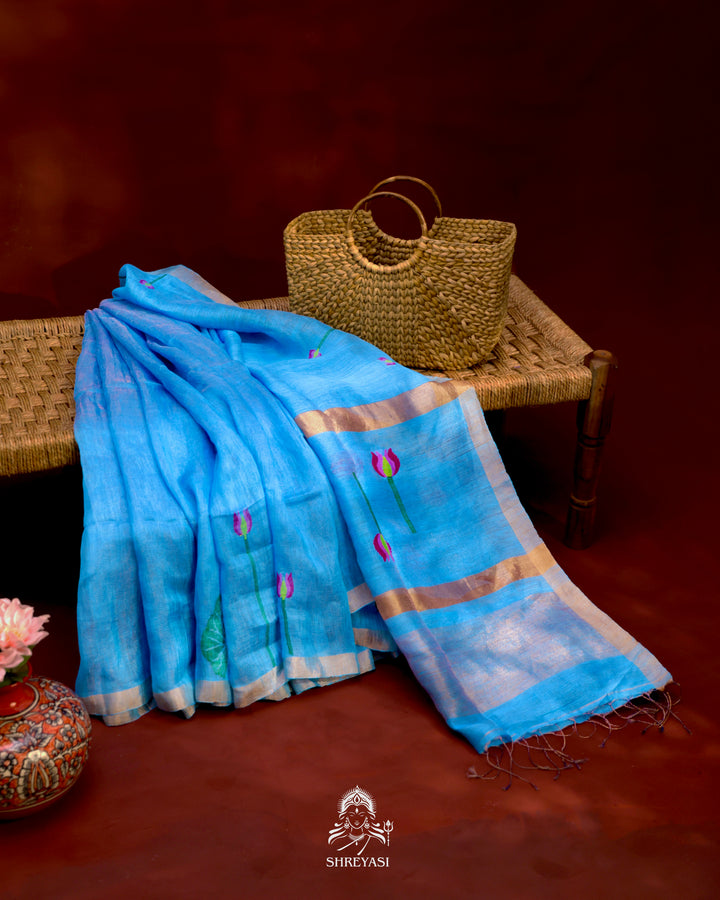 Silk Linen Saree