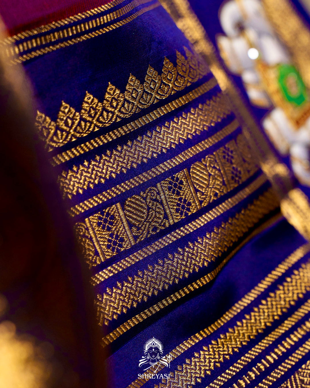 Handloom Pure Kanjivaram Silk Sarees with Real Zari and Hand Painted Tanjore Art