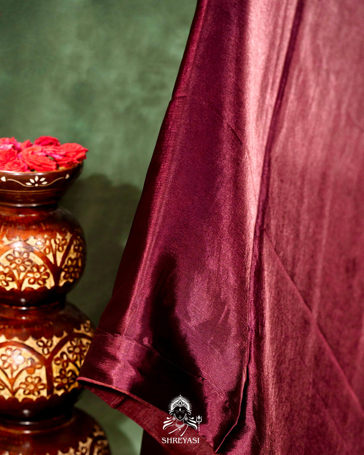 Pure Crepe Silk Saree with Bird Embroidery