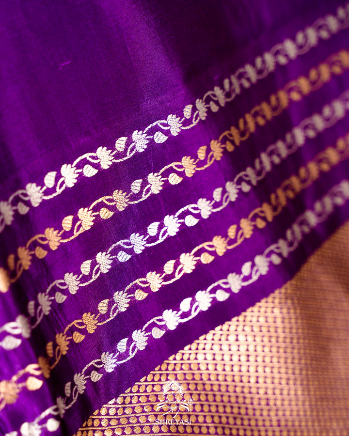 Pure Banarasi Soft Silk Saree with Mashru Border