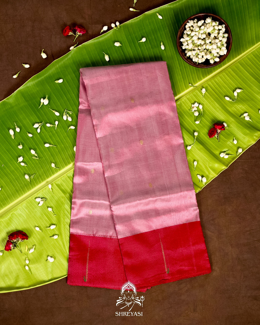 Handloom Pure Chanderi Tissue Silk Saree with Paithani Muniya Border