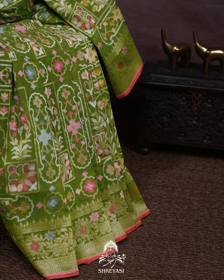 Handloom Banarasi Pure Cotton Jamdani Saree