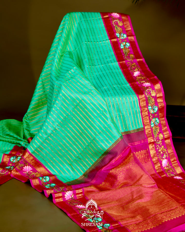 Kanjivaram Silk Saree with Tanjore Artwork